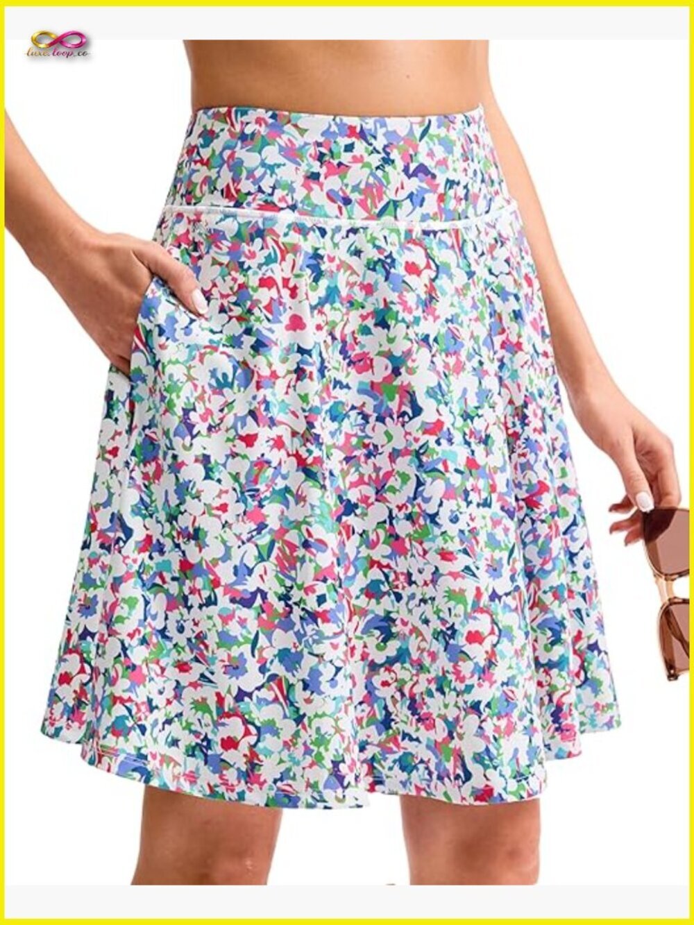 Knee Length Skorts for Women with Pockets Tennis Golf Athletic High Waisted
